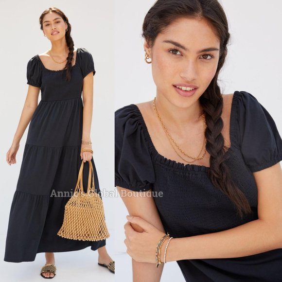 RARE NWT ANTHROPOLOGIE Smocked Tiered Maxi Dress. Size M - Picture 3 of 16